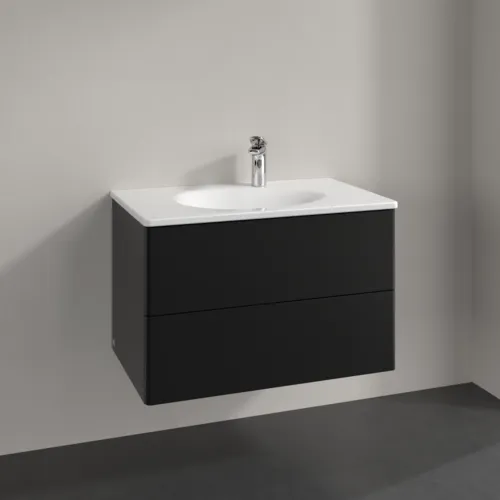 Bild von VILLEROY BOCH Antao Waschbeckenunterschrank, 2 Auszüge, 788 x 504 x 496 mm, Front ohne Struktur, Black Matt Lacquer #K04000PD
