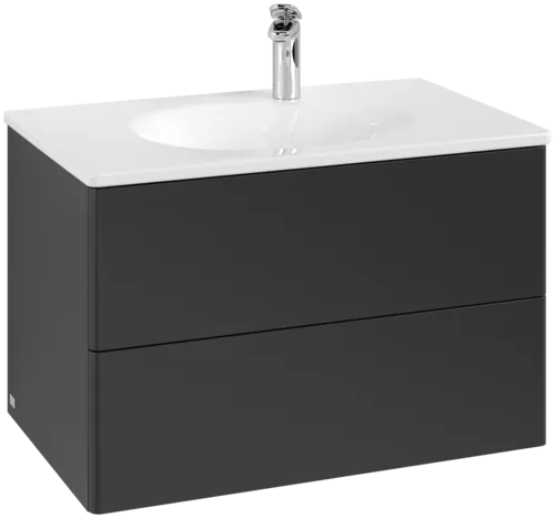 Obrázek VILLEROY BOCH Toaletní skříňka Antao, 2 výsuvy, 788 x 504 x 496 mm, přední strana bez konstrukce, černý matný lak #K04000PD