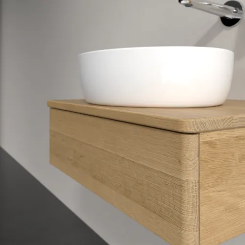Bild von VILLEROY BOCH Antao Waschbeckenunterschrank, 1 Auszug, 600 x 190 x 500 mm, Front ohne Struktur, Honey Oak / Honey Oak #K07011HN