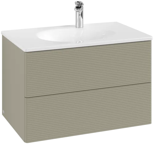 Obrázek VILLEROY BOCH Toaletní skříňka Antao, 2 výsuvy, 788 x 504 x 496 mm, strukturovaná přední strana, matný lak Stone Grey #K04100HK