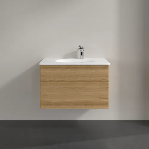 Bild von VILLEROY BOCH Antao Waschbeckenunterschrank, 2 Auszüge, 788 x 504 x 496 mm, Front mit Struktur, Honey Oak #K04100HN