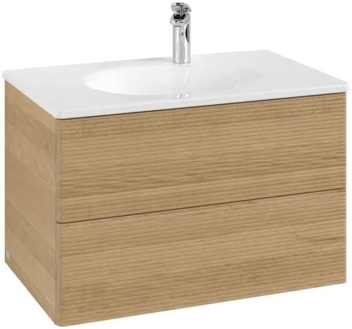 Obrázek VILLEROY BOCH Toaletní skříňka Antao, 2 výsuvy, 788 x 504 x 496 mm, přední část s konstrukcí, medový dub #K04100HN