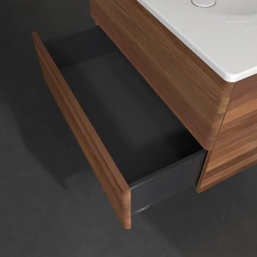 Bild von VILLEROY BOCH Antao Waschbeckenunterschrank, 2 Auszüge, 788 x 504 x 496 mm, Front mit Struktur, Warm Walnut #K04100HM