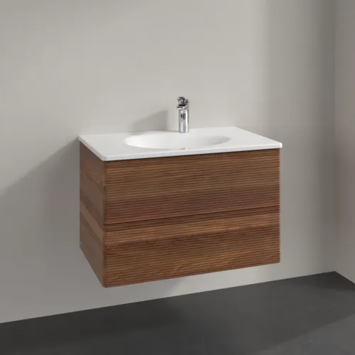 Bild von VILLEROY BOCH Antao Waschbeckenunterschrank, 2 Auszüge, 788 x 504 x 496 mm, Front mit Struktur, Warm Walnut #K04100HM