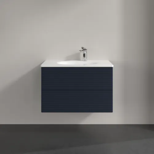 Bild von VILLEROY BOCH Antao Waschbeckenunterschrank, 2 Auszüge, 788 x 504 x 496 mm, Front mit Struktur, Midnight Blue Matt Lacquer #K04100HG