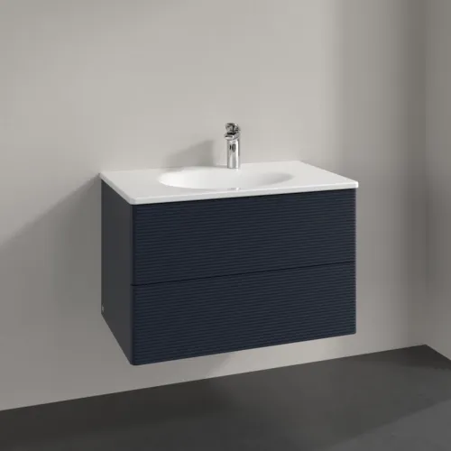 Bild von VILLEROY BOCH Antao Waschbeckenunterschrank, 2 Auszüge, 788 x 504 x 496 mm, Front mit Struktur, Midnight Blue Matt Lacquer #K04100HG