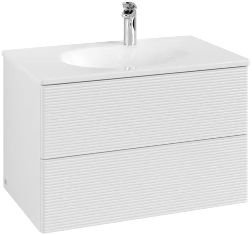 Obrázek VILLEROY BOCH Toaletní skříňka Antao, 2 výsuvy, 788 x 504 x 496 mm, strukturovaná přední strana, lesklý bílý lak #K04100GF