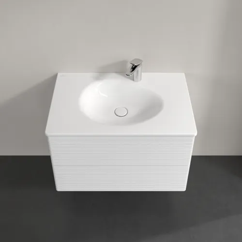 Bild von VILLEROY BOCH Antao Waschbeckenunterschrank, 2 Auszüge, 788 x 504 x 496 mm, Front mit Struktur, Glossy White Lacquer #K04100GF