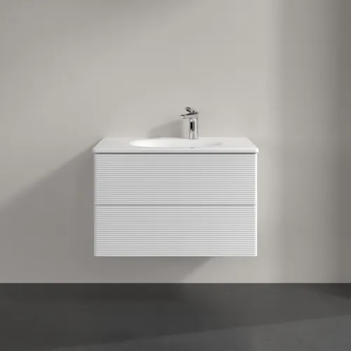 Bild von VILLEROY BOCH Antao Waschbeckenunterschrank, 2 Auszüge, 788 x 504 x 496 mm, Front mit Struktur, Glossy White Lacquer #K04100GF