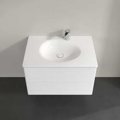 Bild von VILLEROY BOCH Antao Waschbeckenunterschrank, 2 Auszüge, 788 x 504 x 496 mm, Front mit Struktur, White Matt Lacquer #K04100MT