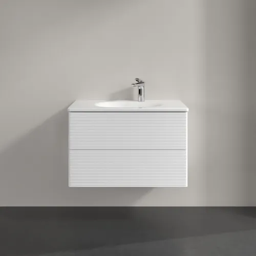 Bild von VILLEROY BOCH Antao Waschbeckenunterschrank, 2 Auszüge, 788 x 504 x 496 mm, Front mit Struktur, White Matt Lacquer #K04100MT