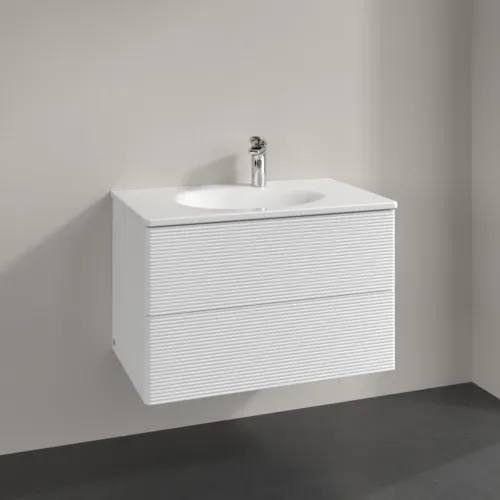 Bild von VILLEROY BOCH Antao Waschbeckenunterschrank, 2 Auszüge, 788 x 504 x 496 mm, Front mit Struktur, White Matt Lacquer #K04100MT