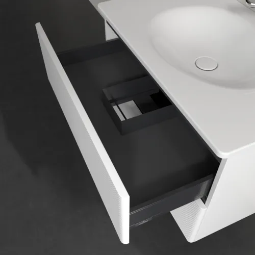 Bild von VILLEROY BOCH Antao Waschbeckenunterschrank, 2 Auszüge, 788 x 504 x 496 mm, Front mit Struktur, White Matt Lacquer #K04100MT