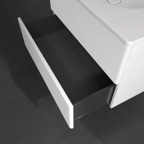 Bild von VILLEROY BOCH Antao Waschbeckenunterschrank, 2 Auszüge, 788 x 504 x 496 mm, Front mit Struktur, White Matt Lacquer #K04100MT