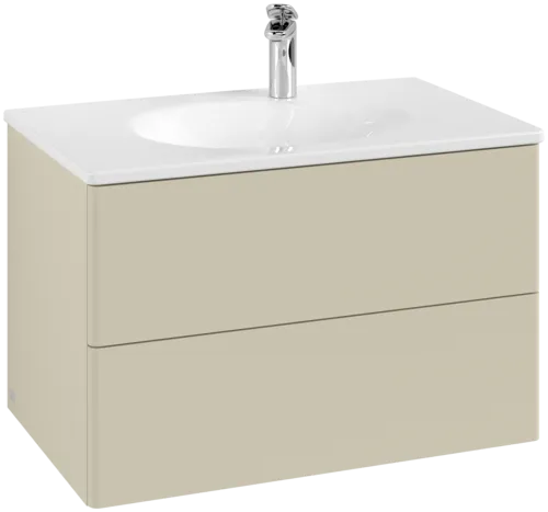Obrázek VILLEROY BOCH Toaletní skříňka Antao, 2 výsuvy, 788 x 504 x 496 mm, přední strana bez konstrukce, hedvábně šedý matný lak #K04000HJ