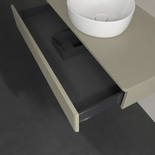 Bild von VILLEROY BOCH Antao Waschbeckenunterschrank, 1 Auszug, 1000 x 190 x 500 mm, Front mit Struktur, Stone Grey Matt Lacquer / Stone Grey Matt Lacquer #K09110HK