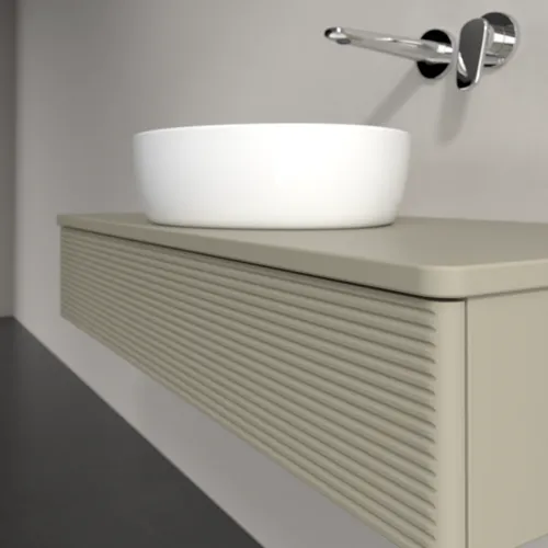 Bild von VILLEROY BOCH Antao Waschbeckenunterschrank, 1 Auszug, 1000 x 190 x 500 mm, Front mit Struktur, Stone Grey Matt Lacquer / Stone Grey Matt Lacquer #K09110HK