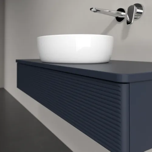 Bild von VILLEROY BOCH Antao Waschbeckenunterschrank, 1 Auszug, 1000 x 190 x 500 mm, Front mit Struktur, Midnight Blue Matt Lacquer / Midnight Blue Matt Lacquer #K09110HG