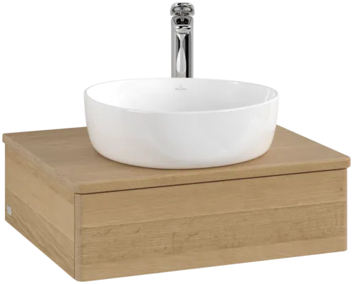 Obrázek VILLEROY BOCH Toaletní stolek Antao, 1 zásuvka, 600 x 190 x 500 mm, přední strana bez konstrukce, medový dub / medový dub #K07051HN