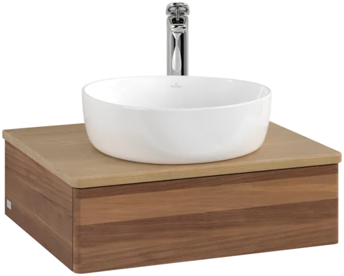 Obrázek VILLEROY BOCH Toaletní skříňka Antao, 1 zásuvka, 600 x 190 x 500 mm, přední strana bez konstrukce, teplý ořech / medový dub #K07051HM