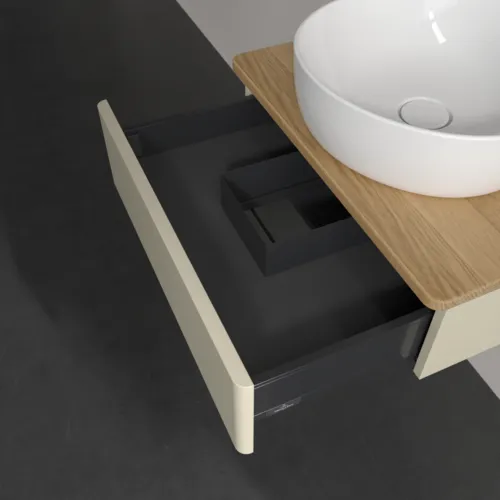 Bild von VILLEROY BOCH Antao Waschbeckenunterschrank, 1 Auszug, 600 x 190 x 500 mm, Front ohne Struktur, Silk Grey Matt Lacquer / Honey Oak #K07051HJ