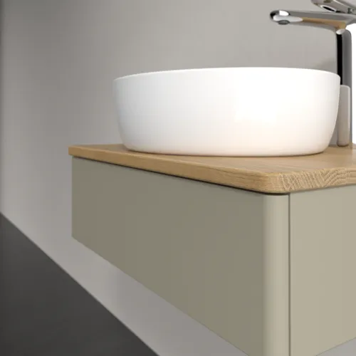 VILLEROY BOCH Antao Vanity unit, 1 pull-out compartment, 600 x 190 x 500 mm, Front without structure, Stone Grey Matt Lacquer / Honey Oak #K07051HK resmi