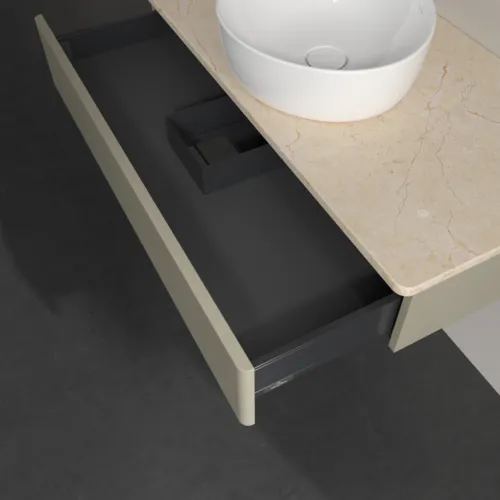 Picture of VILLEROY BOCH Antao Vanity unit, 1 pull-out compartment, 1000 x 190 x 500 mm, Front without structure, Stone Grey Matt Lacquer / Botticino #K09013HK