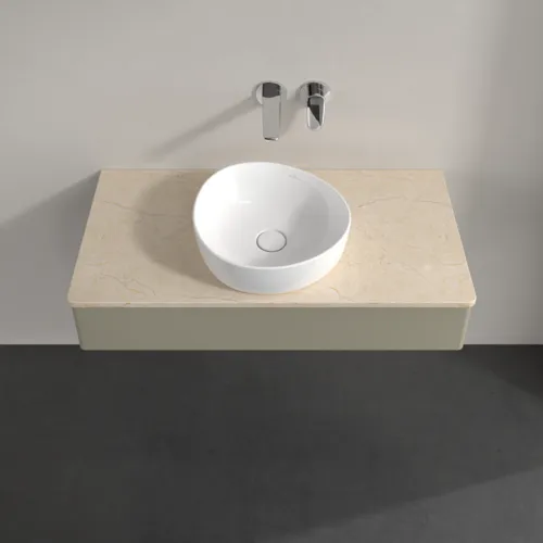 Picture of VILLEROY BOCH Antao Vanity unit, 1 pull-out compartment, 1000 x 190 x 500 mm, Front without structure, Stone Grey Matt Lacquer / Botticino #K09013HK