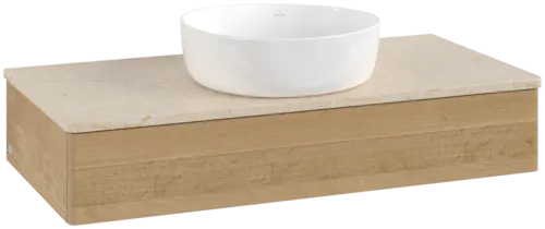 Obrázek VILLEROY BOCH Toaletní skříňka Antao, 1 zásuvka, 1000 x 190 x 500 mm, přední strana bez konstrukce, dub medový / Botticino #K09013HN