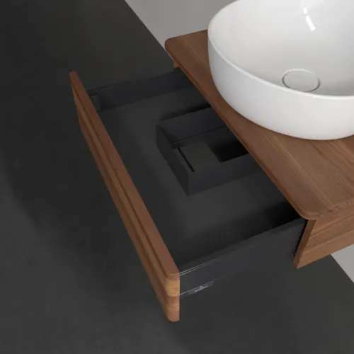 Bild von VILLEROY BOCH Antao Waschbeckenunterschrank, 1 Auszug, 600 x 190 x 500 mm, Front ohne Struktur, Warm Walnut / Warm Walnut #K07052HM