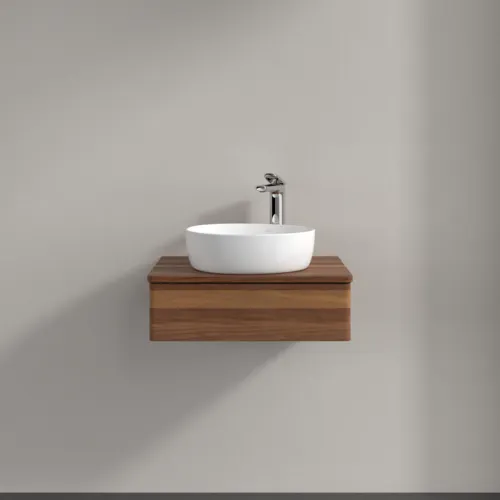 Bild von VILLEROY BOCH Antao Waschbeckenunterschrank, 1 Auszug, 600 x 190 x 500 mm, Front ohne Struktur, Warm Walnut / Warm Walnut #K07052HM