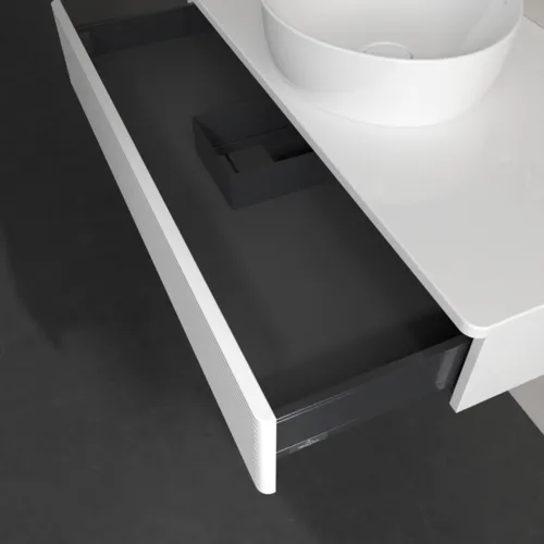 Bild von VILLEROY BOCH Antao Waschbeckenunterschrank, 1 Auszug, 1000 x 190 x 500 mm, Front mit Struktur, Glossy White Lacquer / Glossy White Lacquer #K09110GF
