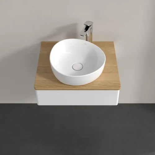 Picture of VILLEROY BOCH Antao Vanity unit, 1 pull-out compartment, 600 x 190 x 500 mm, Front without structure, White Matt Lacquer / Honey Oak #K07051MT