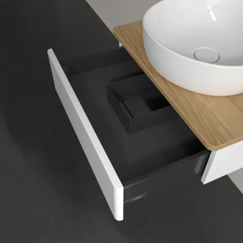 Picture of VILLEROY BOCH Antao Vanity unit, 1 pull-out compartment, 600 x 190 x 500 mm, Front without structure, White Matt Lacquer / Honey Oak #K07051MT