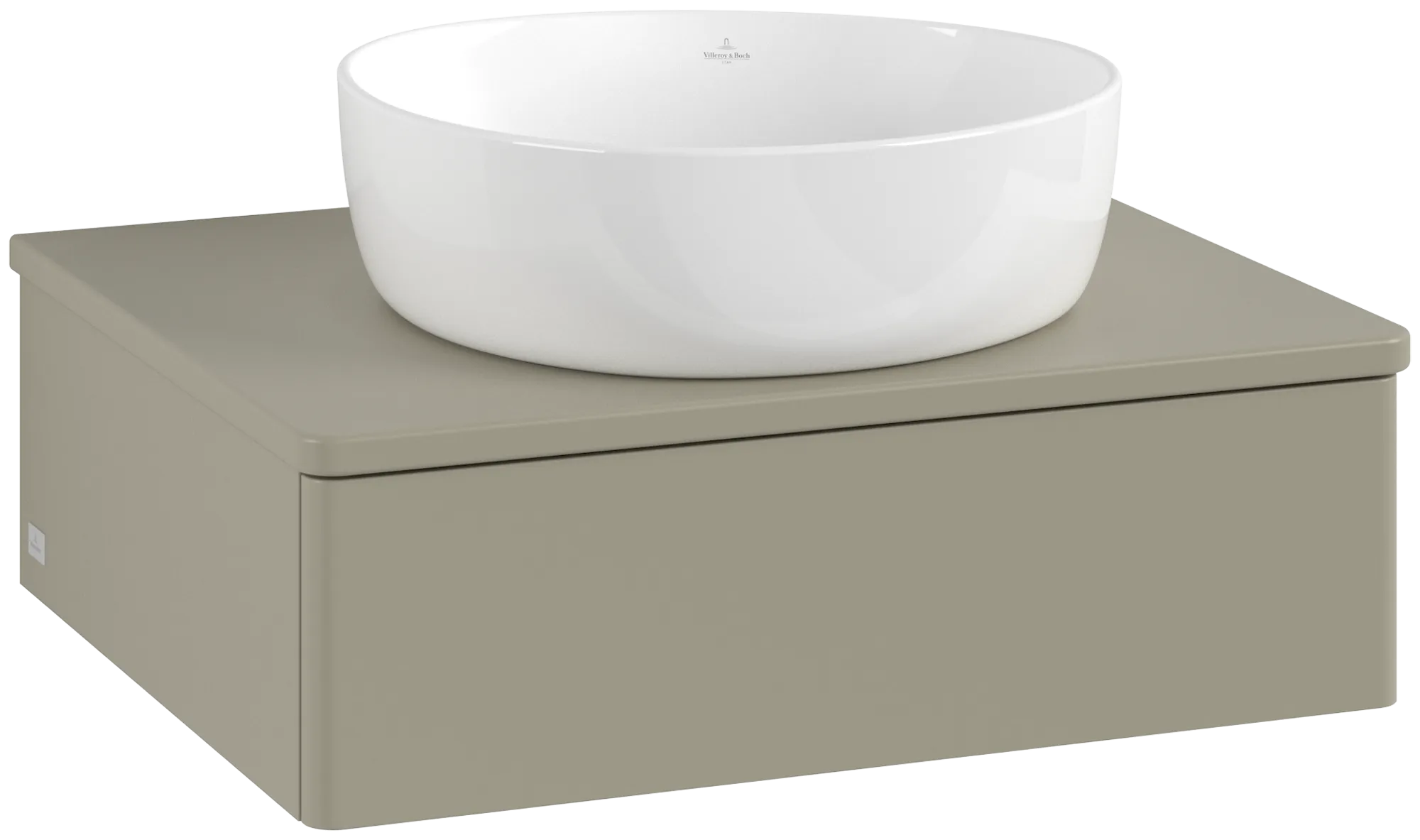 Obrázek VILLEROY BOCH Toaletní skříňka Antao, 1 zásuvka, 600 x 190 x 500 mm, přední strana bez konstrukce, Stone Grey Matt Lacquer / Stone Grey Matt Lacquer #K07050HK