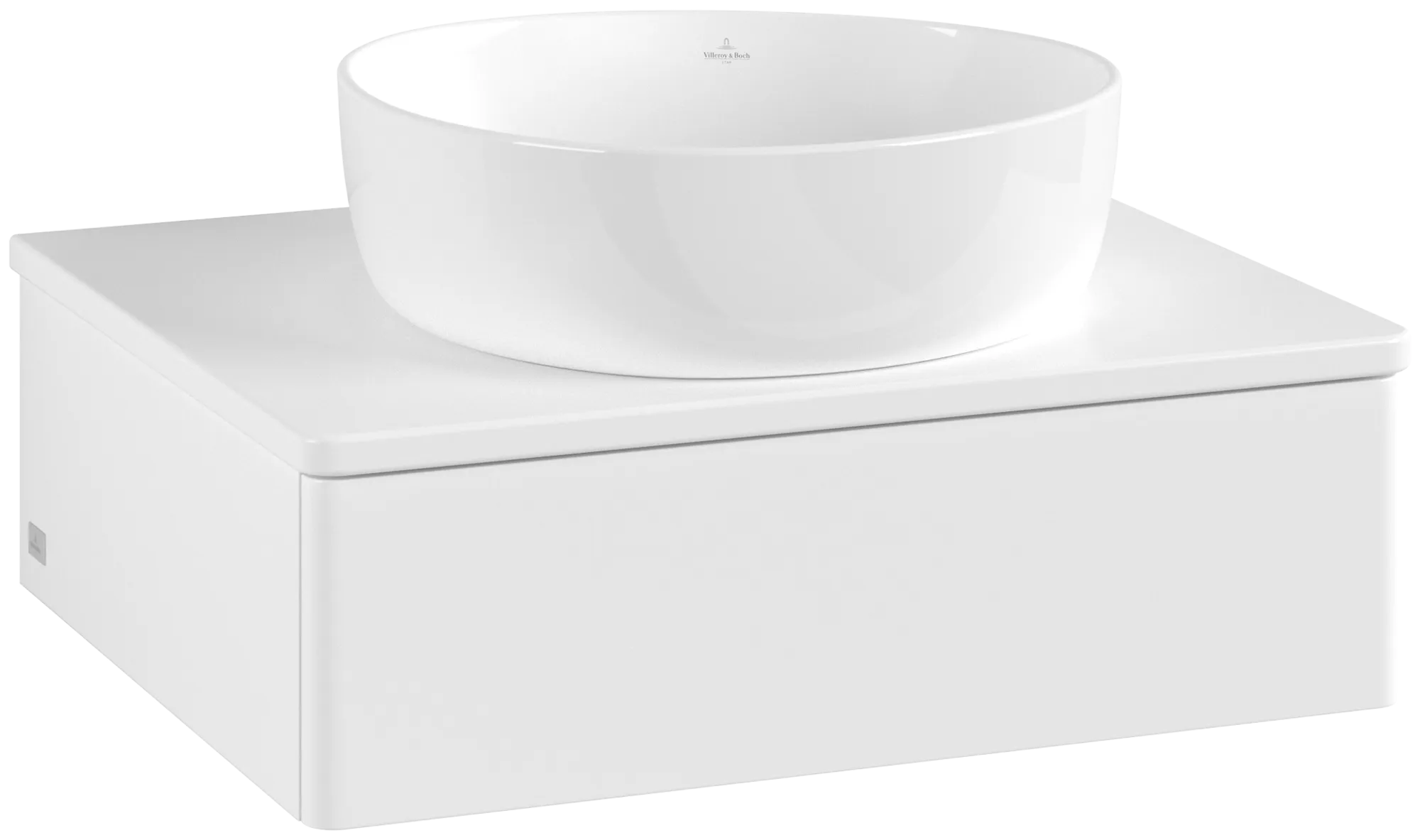 Obrázek VILLEROY BOCH Toaletní skříňka Antao, 1 zásuvka, 600 x 190 x 500 mm, přední strana bez konstrukce, bílý matný lak / bílý matný lak #K07050MT