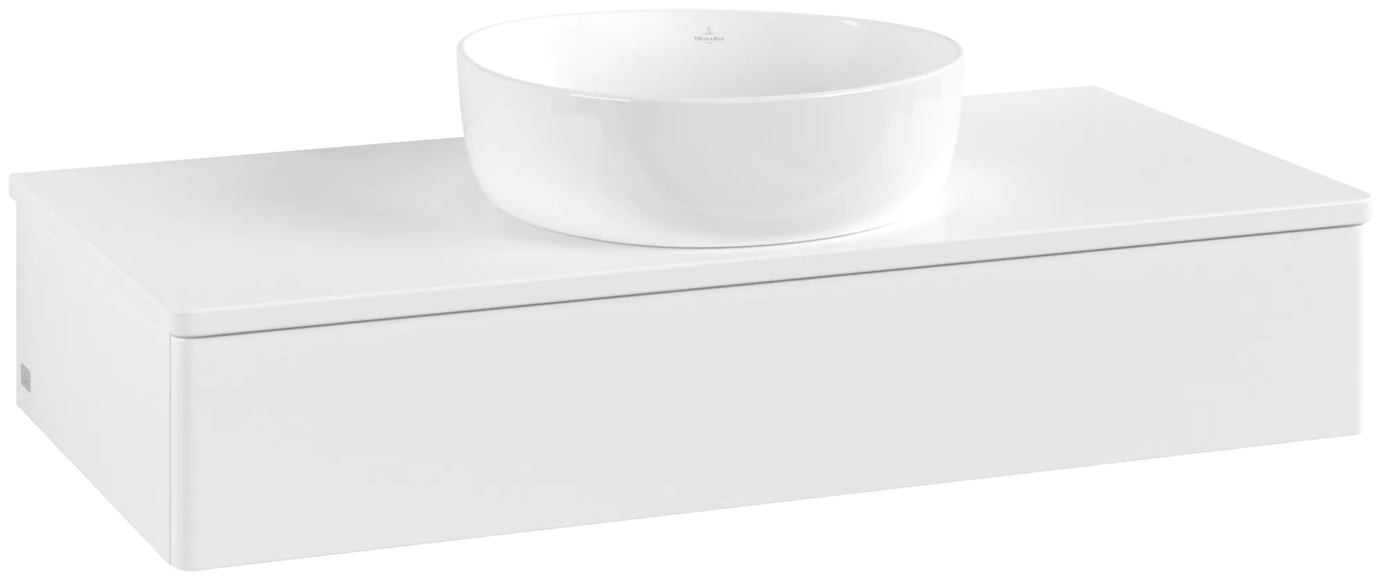 Obrázek VILLEROY BOCH Toaletní skříňka Antao, 1 zásuvka, 1000 x 190 x 500 mm, přední strana bez konstrukce, bílý matný lak / bílý matný lak #K09050MT