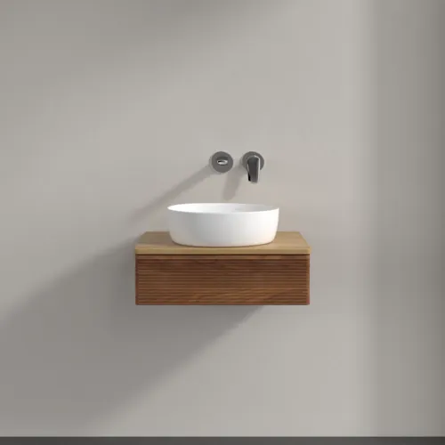 Bild von VILLEROY BOCH Antao Waschbeckenunterschrank, 1 Auszug, 600 x 190 x 500 mm, Front mit Struktur, Warm Walnut / Honey Oak #K07111HM