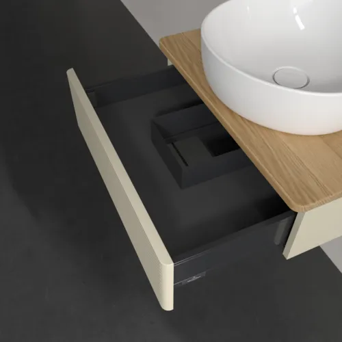 Bild von VILLEROY BOCH Antao Waschbeckenunterschrank, 1 Auszug, 600 x 190 x 500 mm, Front mit Struktur, Silk Grey Matt Lacquer / Honey Oak #K07111HJ