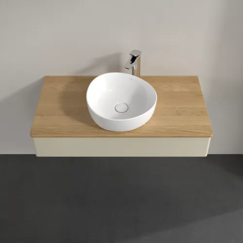 Bild von VILLEROY BOCH Antao Waschbeckenunterschrank, 1 Auszug, 1000 x 190 x 500 mm, Front ohne Struktur, Silk Grey Matt Lacquer / Honey Oak #K09051HJ