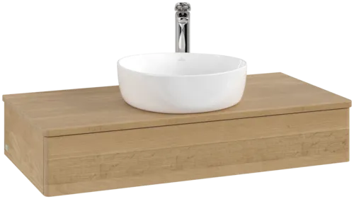 Obrázek VILLEROY BOCH Toaletní stolek Antao, 1 zásuvka, 1000 x 190 x 500 mm, přední strana bez konstrukce, medový dub / medový dub #K09051HN