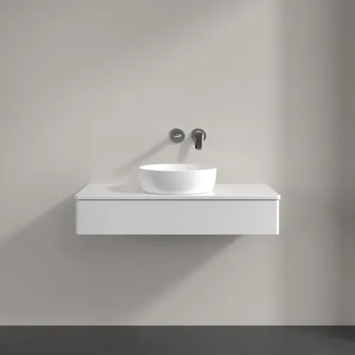 Bild von VILLEROY BOCH Antao Waschbeckenunterschrank, 1 Auszug, 1000 x 190 x 500 mm, Front ohne Struktur, Glossy White Lacquer / Glossy White Lacquer #K09050GF
