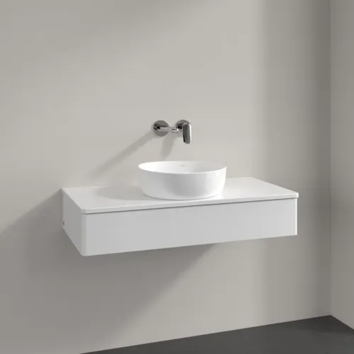 Bild von VILLEROY BOCH Antao Waschbeckenunterschrank, 1 Auszug, 1000 x 190 x 500 mm, Front ohne Struktur, Glossy White Lacquer / Glossy White Lacquer #K09050GF