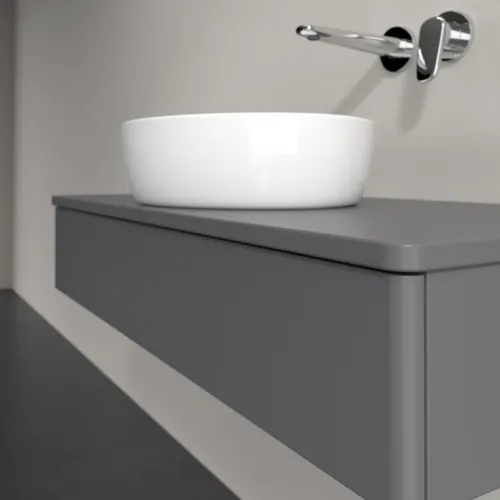 Bild von VILLEROY BOCH Antao Waschbeckenunterschrank, 1 Auszug, 1000 x 190 x 500 mm, Front ohne Struktur, Anthracite Matt Lacquer / Anthracite Matt Lacquer #K09050GK