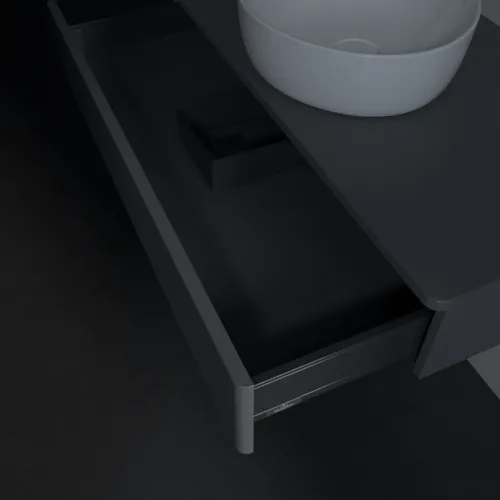Bild von VILLEROY BOCH Antao Waschbeckenunterschrank, 1 Auszug, 1000 x 190 x 500 mm, Front ohne Struktur, Anthracite Matt Lacquer / Anthracite Matt Lacquer #K09050GK