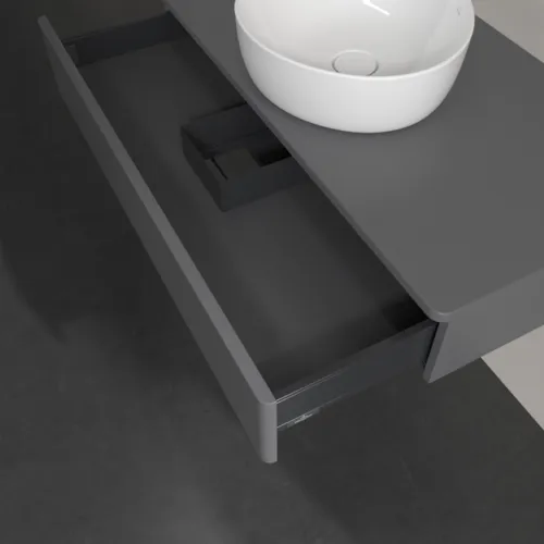 Bild von VILLEROY BOCH Antao Waschbeckenunterschrank, 1 Auszug, 1000 x 190 x 500 mm, Front ohne Struktur, Anthracite Matt Lacquer / Anthracite Matt Lacquer #K09050GK