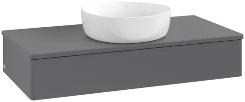 Obrázek VILLEROY BOCH Toaletní skříňka Antao, 1 zásuvka, 1000 x 190 x 500 mm, přední strana bez konstrukce, antracit matný lak / antracit matný lak #K09050GK