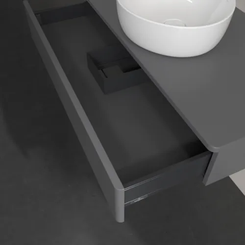 Bild von VILLEROY BOCH Antao Waschbeckenunterschrank, 1 Auszug, 1000 x 190 x 500 mm, Front ohne Struktur, Anthracite Matt Lacquer / Anthracite Matt Lacquer #K09050GK