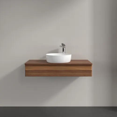 Bild von VILLEROY BOCH Antao Waschbeckenunterschrank, 1 Auszug, 1000 x 190 x 500 mm, Front ohne Struktur, Warm Walnut / Warm Walnut #K09052HM