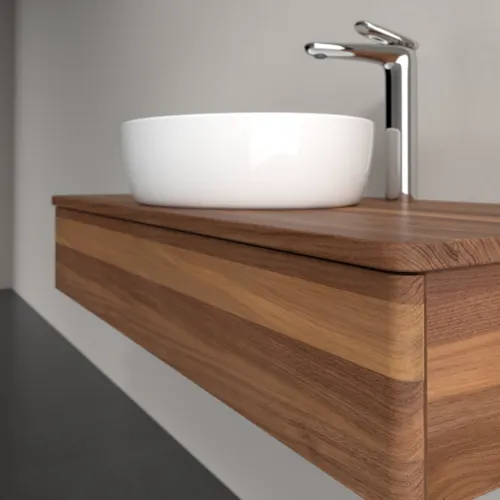 Bild von VILLEROY BOCH Antao Waschbeckenunterschrank, 1 Auszug, 1000 x 190 x 500 mm, Front ohne Struktur, Warm Walnut / Warm Walnut #K09052HM
